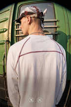 American Sport Contrast Hassel Stitch Raglan Long Sleeve Tee