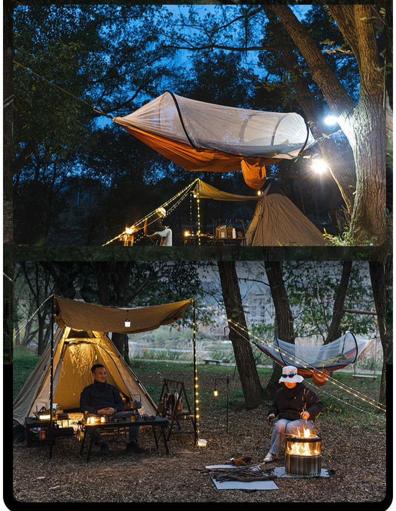 Quick‑Setup Hammock with Mosquito Net, Outdoor Camping Anti‑Mosquito Hammock for Single & Double Person