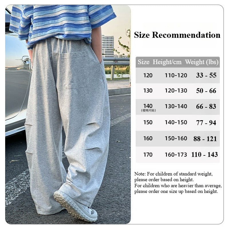 Kids Cool Feel Curved Pants Summer Straight Anti-Mosquito Pants